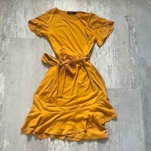 Mustard Dress with Belt